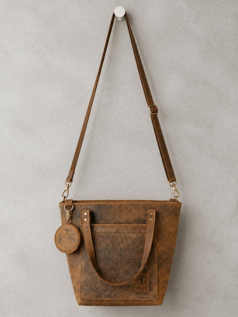 Berliner Bags Verona Leather Tote – Walnut Brown Shoulder / Crossbody Bag - Picture 3 of 9